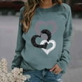 thumbnail image 3 of Byworldtasic Women Printed Lover's Shoulder Long-sleeved Casual Pullover Top Hoodie, 3 of 4