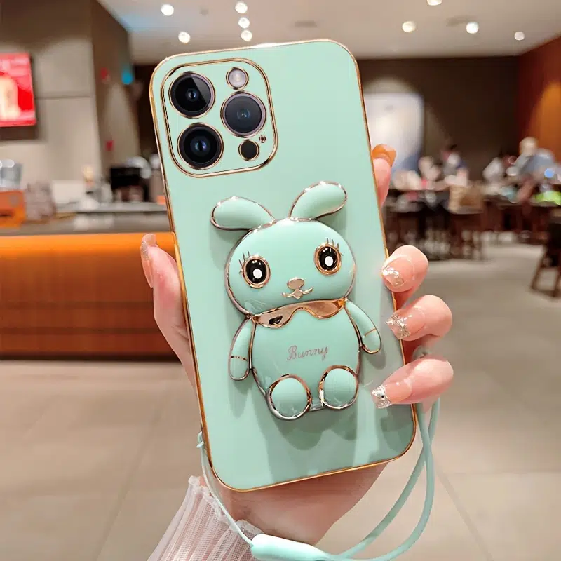 iPhone - cute Cute Bunny Rabbit 3D Cartoon Kawaii Stand Holder Kickstand