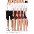 thumbnail image 5 of Women's Casual Solid Elastic High Waist Stretch Biker Shorts (Pack of 5), 5 of 5