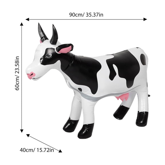 HONMEET Inflatable Cow Balloon Black and Animal Inflate Fun Photo Prop for Kids and Adults