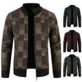 thumbnail image 5 of qucoqpe Mens Stand Collar Cardigan Sweater Knit Zip Up Closure with Pockets Winter Jacket Outerwear, 5 of 5