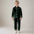 thumbnail image 2 of Gubotare Big Boys Pajamas Children's Basic Sleepwear Set - Printed Long Sleeve Pajamas Size 8-9 Years (Dark Green,8-9 Years), 2 of 9