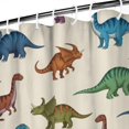 thumbnail image 3 of Beige Colorful Dinosaurs Pattern Shower Curtain 84"x72" ,Bathroom Decorative Shower Curtains Set with 12 Hooks,Modern Waterproof Washable Shower Curtain, 3 of 6