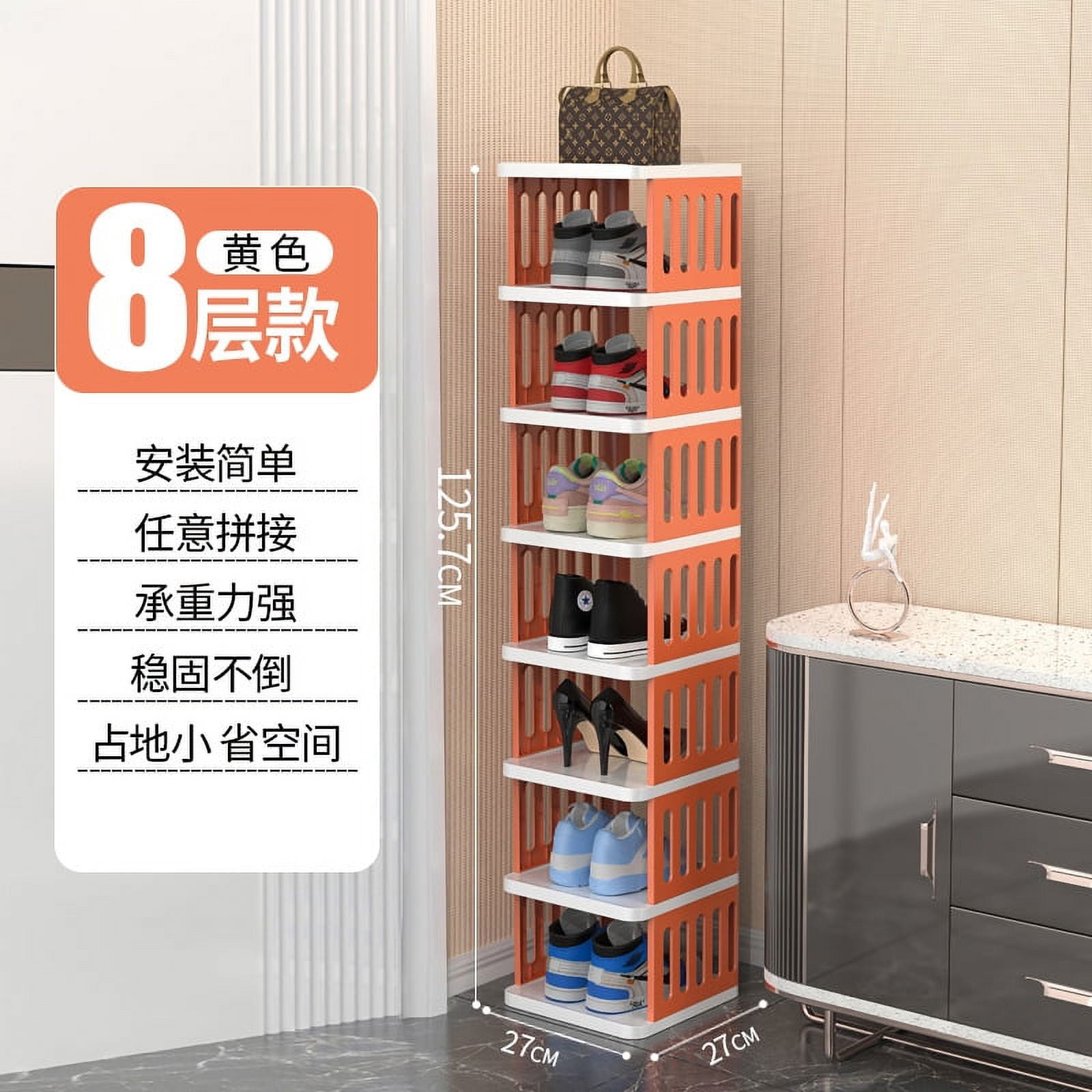 Neatfreak Stackable 16-Cubby Silver Shoe Rack and Organizer with