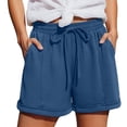 thumbnail image 2 of Bloomae Sweat Shorts for Women Lightweight Casual Summer Drawstring for Gym Lounge Workout Short Pants Loose Fit Elastic High Waist Comfy Beach Vacation Wide Leg Shorts with Pockets, 2 of 10