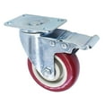 thumbnail image 4 of EPOTOOR 4 Pack Swivel Caster Wheels, 4 Inch Heavy Duty Industrial Casters with Brake No Noise Locking Casters for Industrial Furniture Work Bench Trolley Casters (Red), 4 of 7