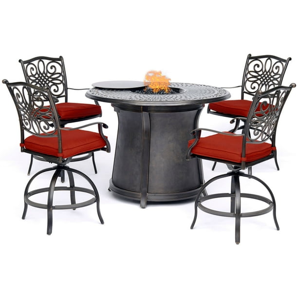 Hanover Traditions 5Piece Outdoor Patio HighDining Bar Set with a