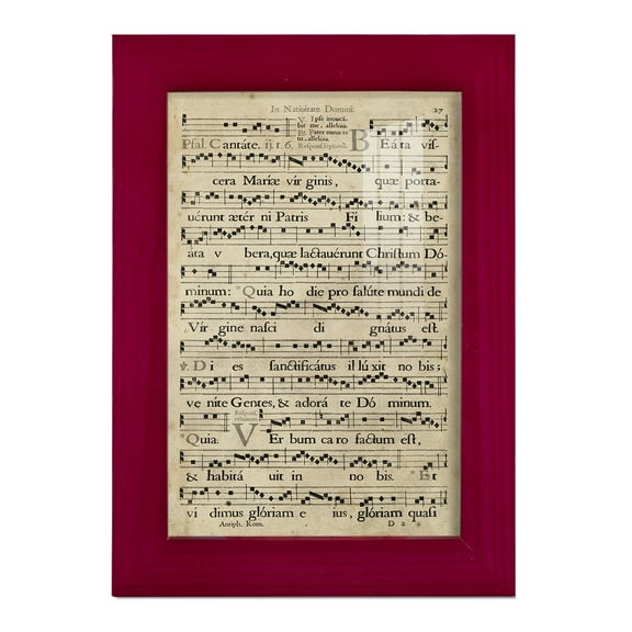 Vellum Songbook IV -Framed Print w/glass-Cherry Red