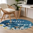thumbnail image 5 of Life Is Better At The Beach Round&nbsp;Area Rug&nbsp;3.3 ft Summer Ocean Starfish Flower Seashell Washable Rugs for Living Room, Non Slip Soft Carpet for Bedroom Entryway Dining Room, 5 of 9