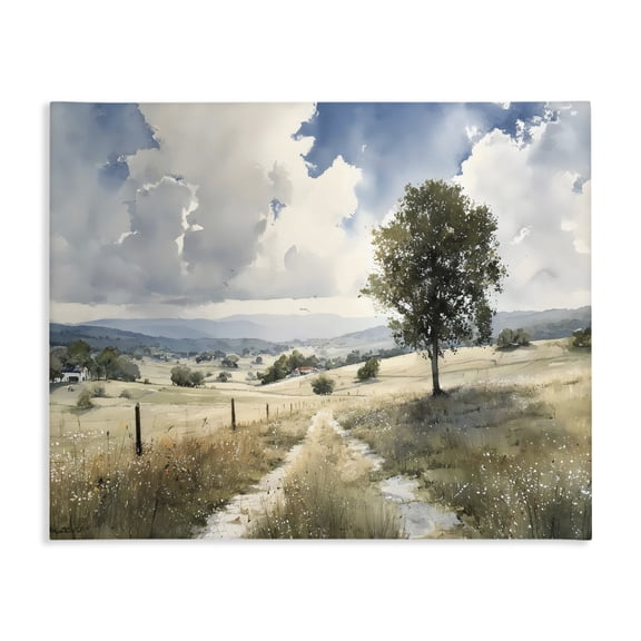 Stupell Industries Traditional Wagon Road Through Meadow Canvas Art, 20 x 16, by Franklyn Gregory