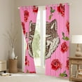 thumbnail image 4 of Feelyou Rustic Wolf Wildlife Black Out Curtains, Fashion Red Rose Floral Curtains Pack of 2 (42x63 Each), Teens Kids Boys Girls Bedroom Curtains, Blackout Curtains Bedroom Decor, 4 of 7