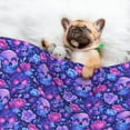 thumbnail image 3 of Yiaed blue Skull purple flower1 Print Dog Blankets-Cat Blanket Washable for Couch Protection,Puppy Blanket, Soft Plush Reversible Throw Furniture Protector-Large, 3 of 8