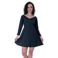 thumbnail image 4 of Moomaya Robe Droite à Manches Longues pour Femmes avec Encolure en V en Coton, Robes d'Été Décontractées - 79, 4 of 6
