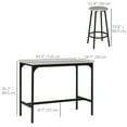 thumbnail image 3 of HOMCOM 5-Piece Bar Table and Chairs Set for Dining Room, Grey, 3 of 10