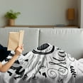 thumbnail image 3 of Engagement Party Soft Flannel Fleece Blanket, Western Themed Will YOu Marry Me Words with Hearts Celebration Image, Cozy Plush for Indoor and Outdoor Use, 70" x 90", Black and White, by Ambesonne, 3 of 5