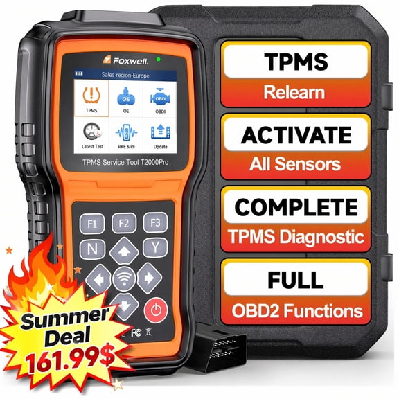 Foxwell T2000 PRO Automotive TPMS Sensors Activate Relearn Program-ming Scan Tool, Car Tire Pressure Diagnostic Tool, Lifetime Free Update