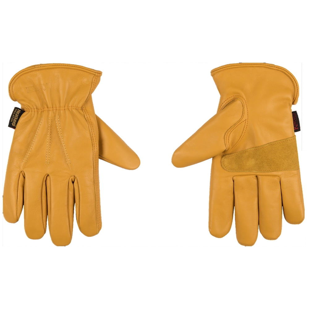 Kinco 1938KW Men's Hi-Vis Work Gloves Lined Leather Thermal Safety Knit Wrist 