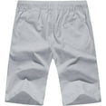 thumbnail image 2 of Iceglad Men's Linen Casual Classic Fit Short Drawstring Summer Beach Shorts, 2 of 7