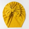 thumbnail image 2 of Splozh Baby Turban Bow Beanie Stretchy Soft Knot Headbands with Hair Bows Head Hair Accessories for Newborn Baby Girls Infant,Light Yellow,0-2 Years, 2 of 4