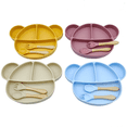 thumbnail image 4 of 4-Piece Silicone Children's Plate Set - Baby Food Bowl, Divided Plate with Lid, Spoon, and Fork, 4 of 4