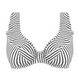 thumbnail image 4 of Freya Jewel Cove High Apex Underwire Bikini Top with J Hook (7230),36F,Stripe Black, 4 of 6