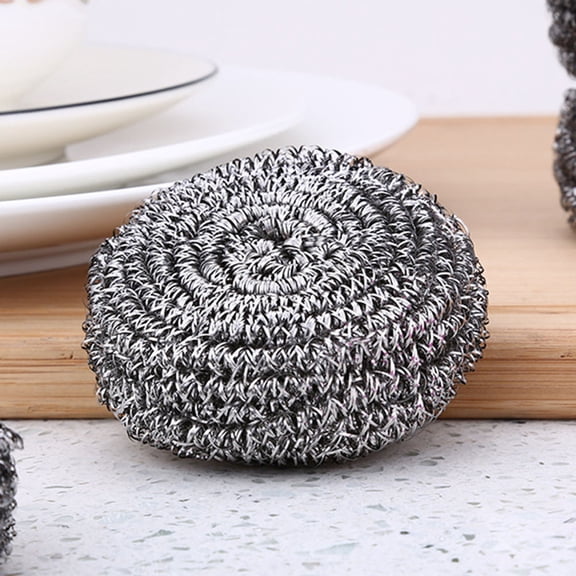 Worgeous  6 Pcs Steel Wool Cleaning Ball Spiral Scrubbers Kitchen Pot