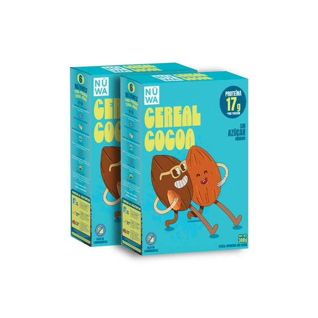 Cereal NÜWA BARRINOLAS Cereal con Sabor a cacao almendras coco y cacahuate 2 PACK