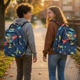 thumbnail image 2 of Yspwyqan Guitar Dinosaur School Backpack for Kids, 600D Polyester Lightweight Boys Bookbag, Multi-Pocket Fits 15.6 Laptop, Front Pocket for Elementary Middle Travel, 2 of 7