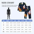thumbnail image 4 of Salouo Spaceships and Stars Print Button-Front Long Sleeve Pajama Set for Men, Soft 2Pjs Men's Long Sleeve Sleepwear-Medium, 4 of 7