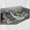 thumbnail image 6 of Cars Soft Flannel Fleece Throw Blanket, Limitless Speed Shop Advert with a Vintage Sports City Evolution Print, Cozy Plush for Indoor and Outdoor Use, 60" x 80", Sand Brown Blue Grey, by Ambesonne, 6 of 6