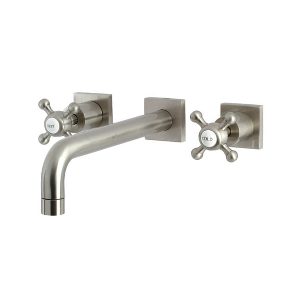 Kingston Brass KS6028BX Metropolitan Two-Handle Wall Mount Roman Tub Faucet, Brushed Nickel