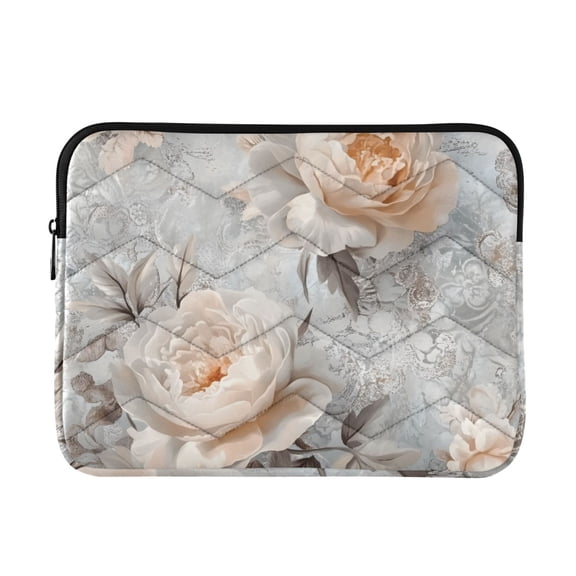 FORMRS 13-13.3 inch Laptop Sleeve Case Soft Carrying Quilted Computer Bag Cover, Beautiful Floral