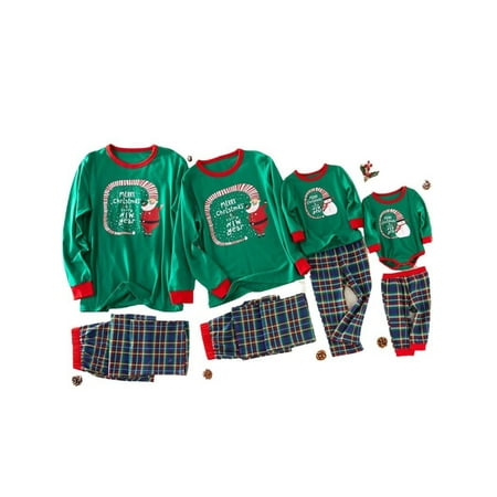 

SUNSIOM Christmas Parent-child Long Sleeve Tracksuit Pajamas Casual O-Neck Pullover Loose Plaid Trousers