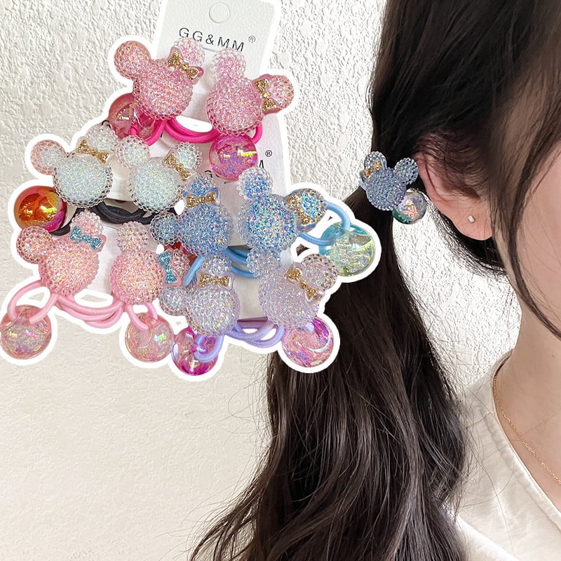 2 Pieces Cute Animal Princess Headwear Elastic Hair Bands for Kids Girls Hair Accessories Children Hair Ropes