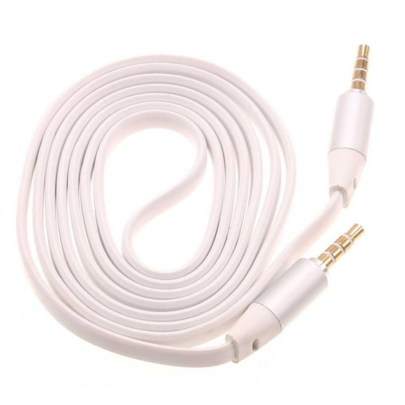 3.5mm Aux Cable for Samsung Galaxy A13 5G/A12 5G/A03s Phones - Adapter Car Stereo Aux-in Audio Cord Speaker Jack Wire Flat White Compatible With Galaxy A13 5G/A12 5G/A03s