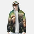 thumbnail image 2 of Fuzoiu Daisy Sleeping Sloth Print Unisex Sun Protection Hoodie,UPF 50+ Light Jacket,Full Zip Sun Protection Hoodie,Long Sleeve Sun Shirts,for Outdoor Activities-Small, 2 of 7
