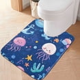 thumbnail image 2 of Yayeee Bath Rug for Bathroom Floor Non Slip Rectangle Fluffy Soft Absorbent Mat, 16"x24", Light Pink Jellyfish, 2 of 7