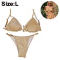 thumbnail image 2 of Bikini String Deux Pièces Maillot de Bain pour Femmes Haut Triangle Bas Brésilien, 2 of 5