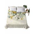thumbnail image 2 of King Size Flat Sheet Only, Green Eucalyptus Leaves Soft Brushed Microfiber Bed Sheets, Retro Rustic Botanical Floral Hotel Quality Breathable Bedding Top Sheet, Easy Care, 90"x102", 2 of 9