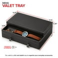 thumbnail image 2 of Stock Your Home Mens Valet Tray, Men's Jewelry Box, Night Stand Organizers and Storage, Bedside Table Organizer, Watch Box for Dresser, Faux Leather (Black & Gray), 2 of 7