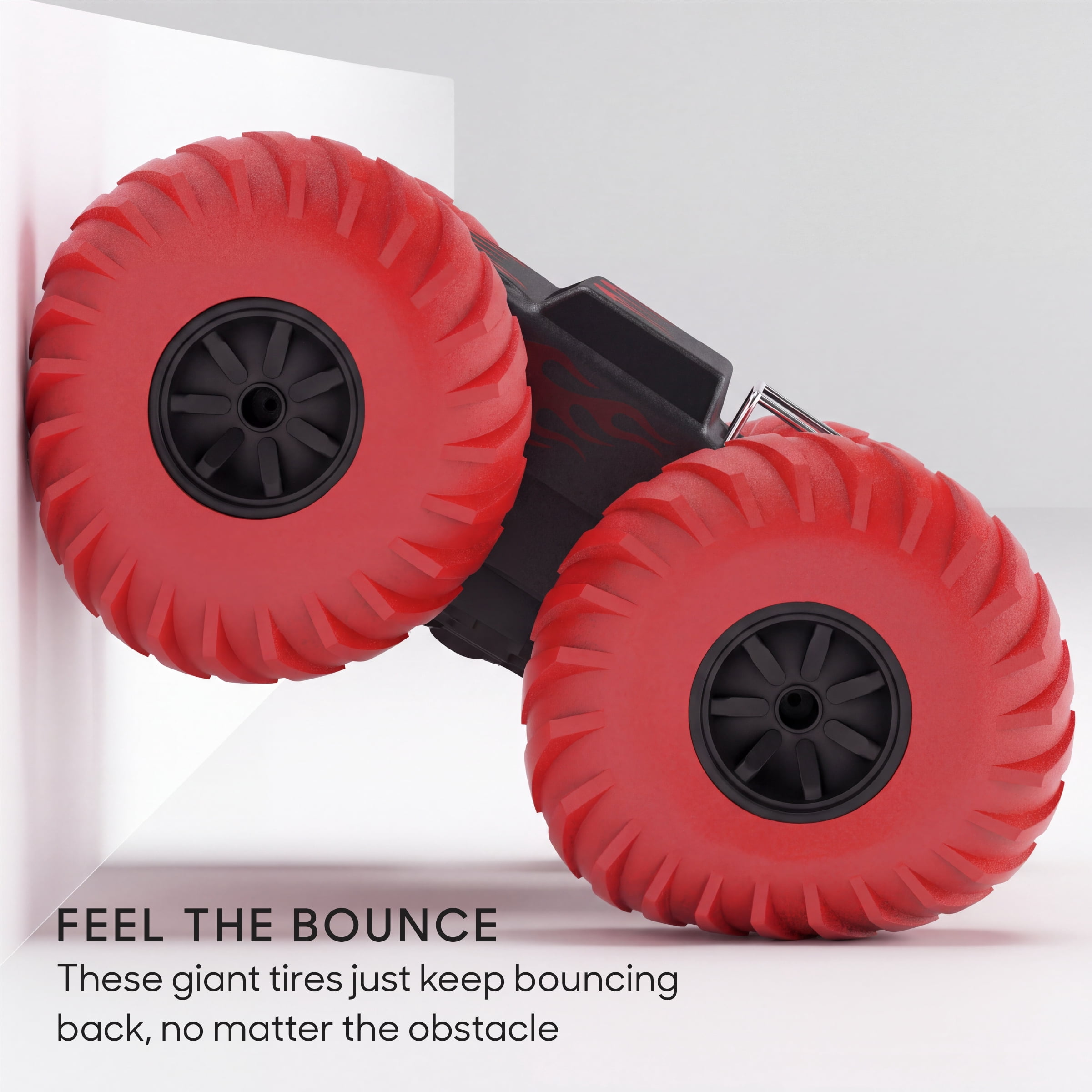 Sharper Image Bounce Buggy RC Stunt Car, Black, Inflatable Tires, 2.4GHz Remote, High-Speed Flips & Auto Stunts
