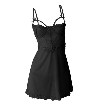 

Cathalem Sexy Lingerie Gown Women Lingerie Sets 2 Piece Lace Teddy Bodysuit Embroidery Nightgown Nightwear Lingerie for Women Underwear Black Medium