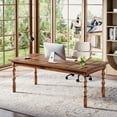 thumbnail image 4 of Tribesigns Large Executive Office Desk, Wood 62.2-Inch Farmhouse Computer Desk,Walnut, 4 of 7