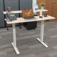 thumbnail image 4 of Stand Up Desk Store Programmable Electric Two-Tier Compact Standing Desk (White Frame/Birch Desktop, 48” Wide), 4 of 9