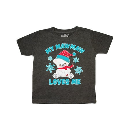 

Inktastic Polar Bear My Mawmaw Loves Me in Santa Hat with Snowflakes Gift Toddler Boy or Toddler Girl T-Shirt