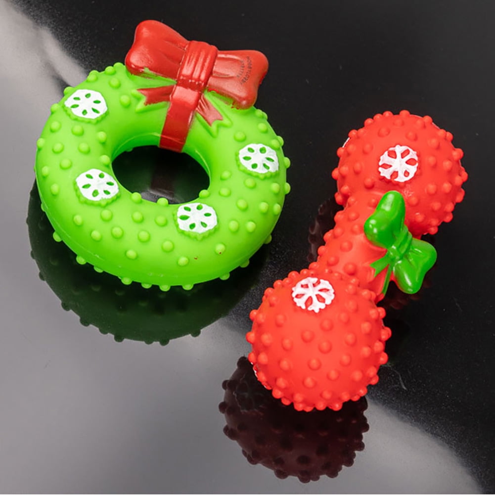 Christmas Dog Stocking Toys Xmas Dog Toys Set, Rubber Dog Toys, Indestructible Dog Toy Durable Squeaky Puppy Chew Toys for Training Teething
