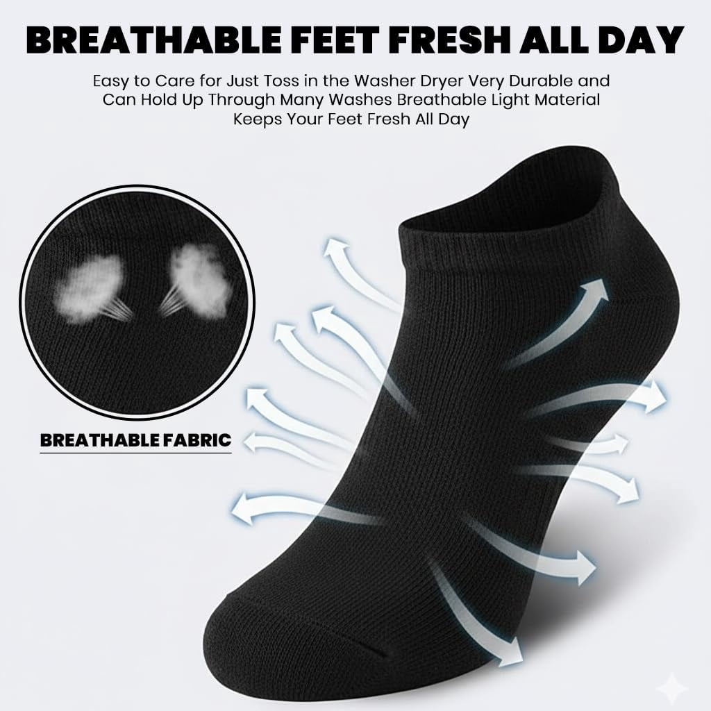 Yacht & Smith Mens Wholesale Bulk No Show Ankle Socks, Cotton Sport Athletic Socks - Size 10-24