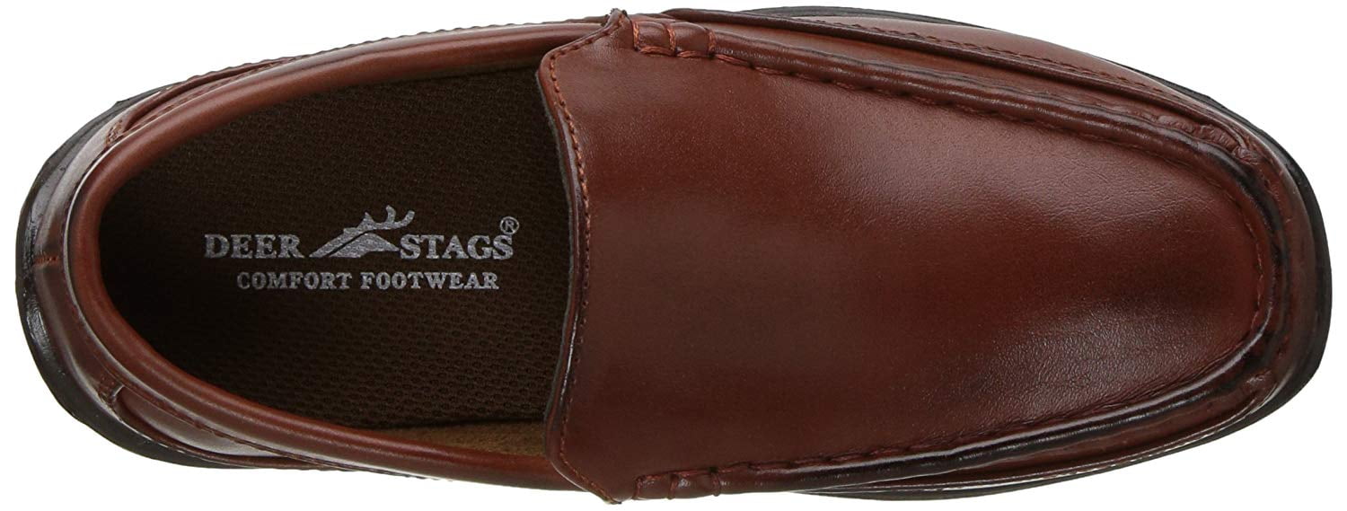 Deer Stags Boys' Booster Driving Moc Slip-On - Dark Luggage - 6.5 Big Kid Medium
