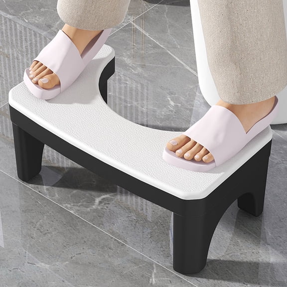 ELAYARD Squatting Footstool White PP Toilet Footstool Comfortable Position 1 Piece