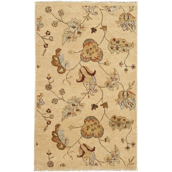 SAFAVIEH Agra Vianne Floral Wool Area Rug, Brown, 3' x 5'